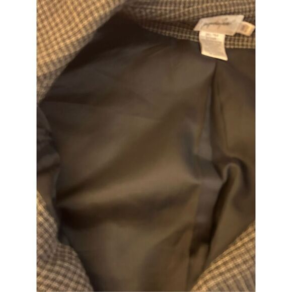 Jacqueline Ferrar blazer gray checkered 14p Rayon/ Wool Blend tweed business - Picture 7 of 7